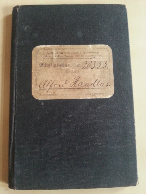 Verband der Lithographen Mitgliedsbuch 1913