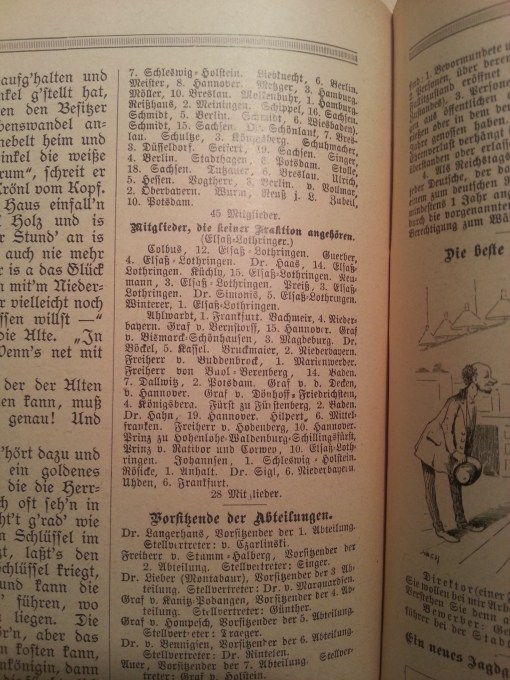 Haus-Kalender 1891 Bundesrat Parteien