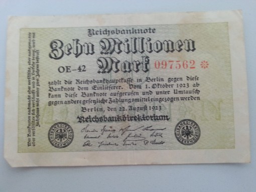 Inflation 10Mio 19230822