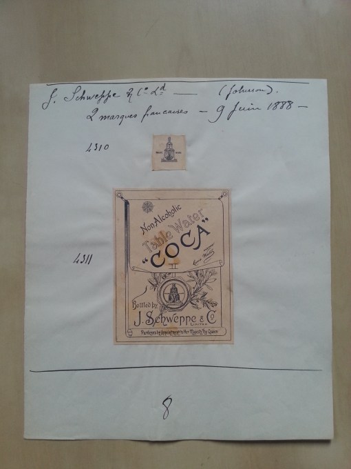 Patentbuch Trademark 1888 Schweppes Coca