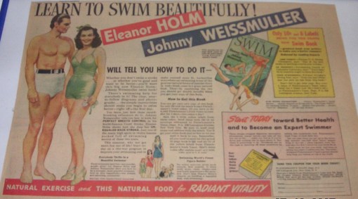 Schwimm-Werbung USA Tarzan und Jane 1938
