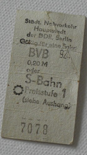 Fahrkarte Berlin DDR