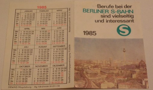 S-Bahn-Plan Berlin DDR 1985