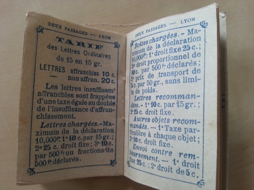 Mini-Kalender Aux Deux Passages 1909