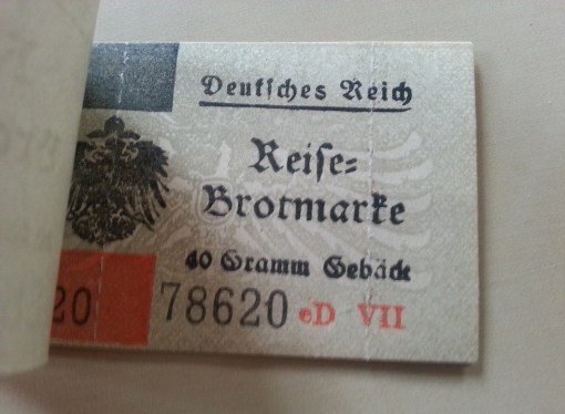 Deutsches Reich Reise-Brotmarke 1917, Abschnitt für 40 Gramm Gebäck