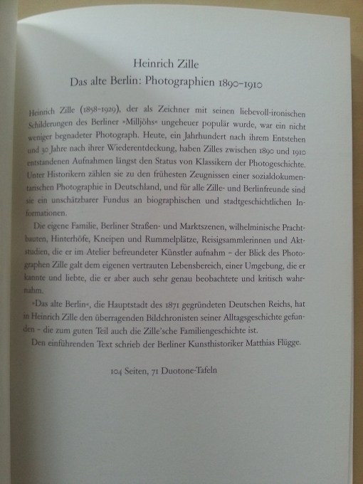 Heinrich Zille Photographien Berlin 1890-1910