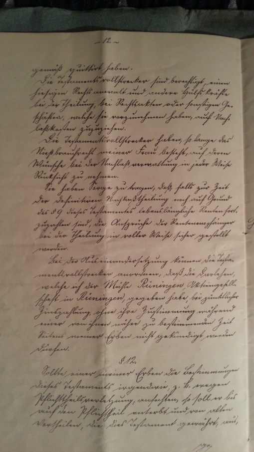 Testament des Weiland Consuls Georg Berkenbusch 27. Juni 1901