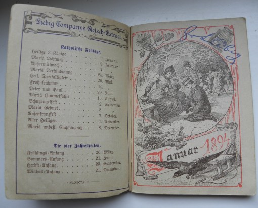 Liebig Haushaltungs-Kalender 1894