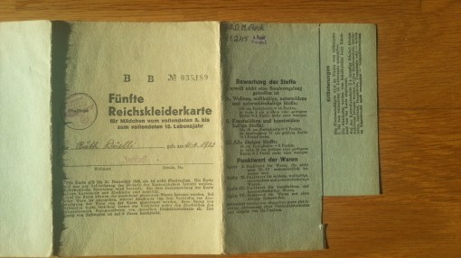 Reichskleiderkarte 1944/1945